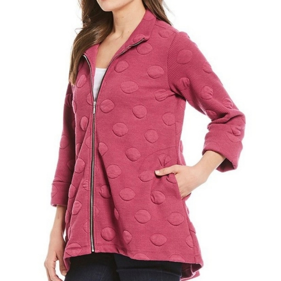 Ali Miles Tops - SOLD Berry Polkadot jacket